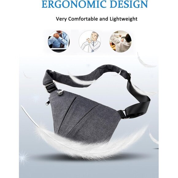 Anti Theft Travel Sling Bag for Women Men Nylon Compact Crossbody Purse - Picture 4 of 6